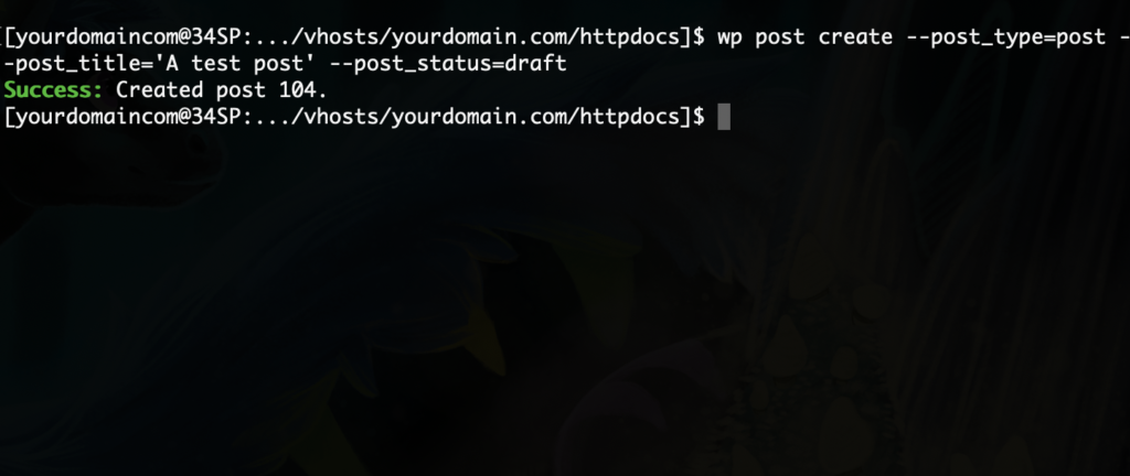 Creating posts using WP-CLI