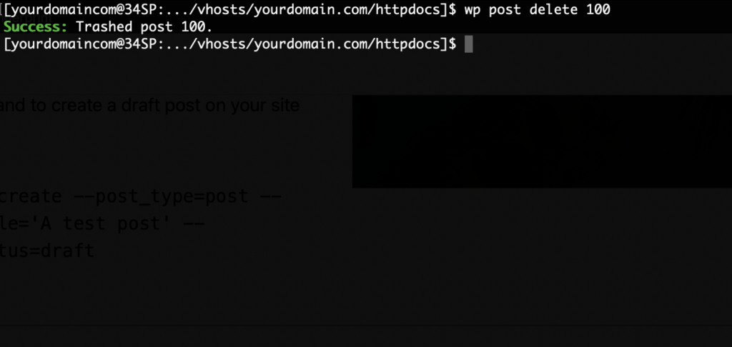 Deleting posts using WP-CLI