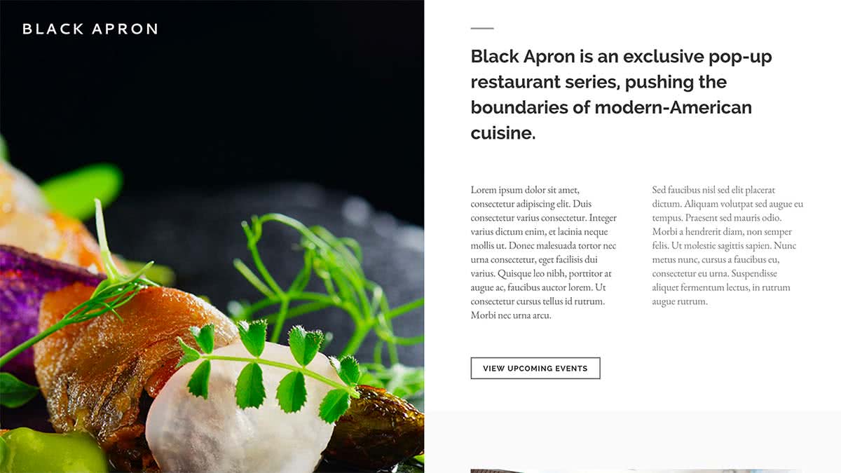 Website Builder template Theme 'Black Apron'